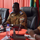 Burkinabe Lt. Col. Isaac Zida (center), named interim leader by Burkina Faso’s army following the ouster of President Blaise Compaore, speaks during a meeting of soldiers and diplomats Nov. 3, 2014, in Ouagadougou, Burkina Faso’s capital.
ISSOUF SANOGO/Getty Images